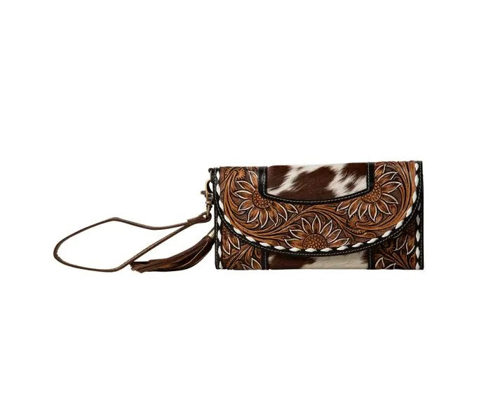 Myra Bag: S-7481 "Sandstone Trail Hand-Tooled Wristlet Wallet"