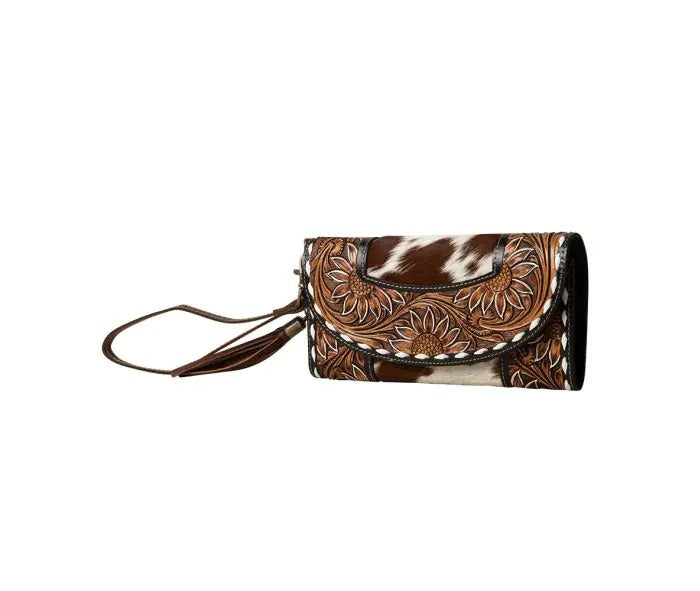 Myra Bag: S-7481 "Sandstone Trail Hand-Tooled Wristlet Wallet"