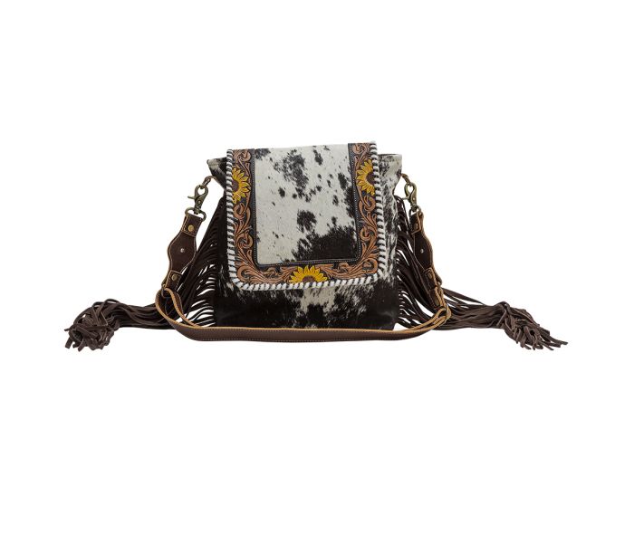 Hand Tooled Leather Fringe Purse by Myra Bag