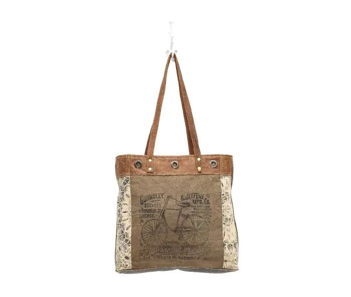 Myra Bag: S-0935 "By-Cycle Print Canvas Tote Bag"