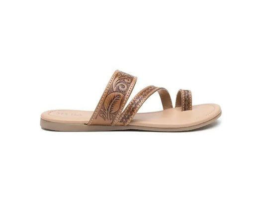 Myra Bag: S-10230 "Point Ridge Hand-Tooled Sandals"