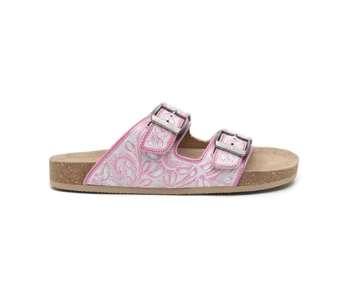 Myra Bag: S-10231 "Blossom Glimmer Hand-Tooled Sandals"