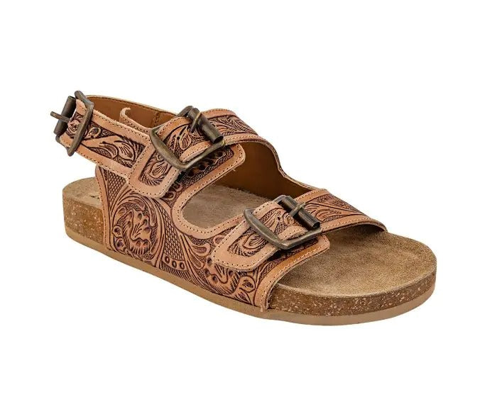 Myra Bag: S-10235 "Sun Trail Hand-Tooled Sandals"