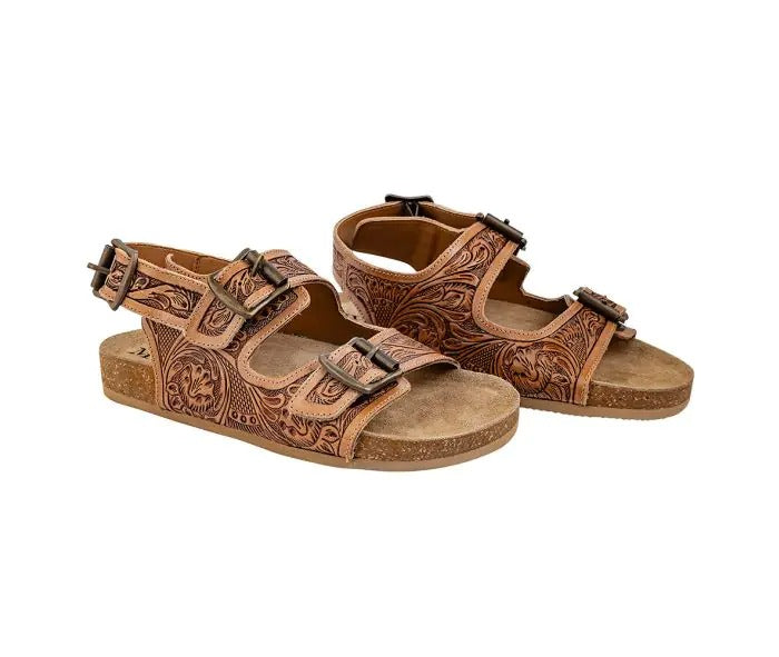 Myra Bag: S-10235 "Sun Trail Hand-Tooled Sandals"