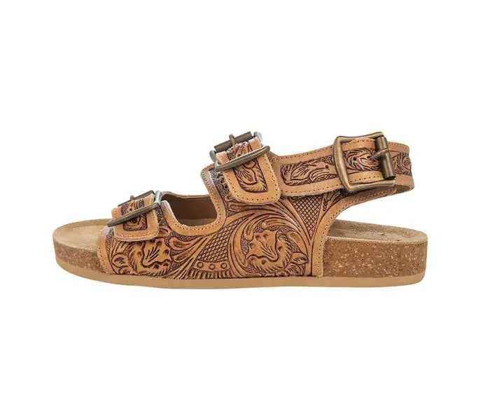 Myra Bag: S-10235 "Sun Trail Hand-Tooled Sandals"