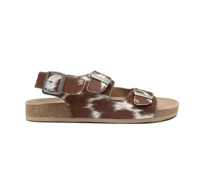 Myra Bag: S-10238 "Mountain Path Leather Sandals in Brown & Light Hair-on Hide"