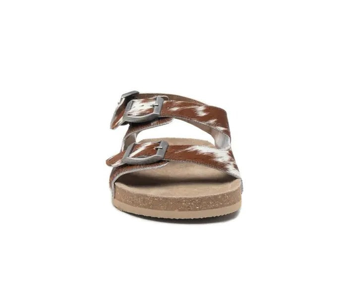 Myra Bag: S-10238 "Mountain Path Leather Sandals in Brown & Light Hair-on Hide"