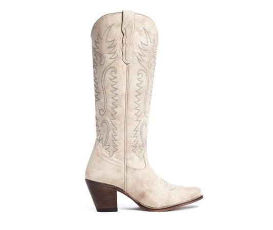 Myra Bag: S-10603 "Syllvia Prairie Leather Boots in Ivory"