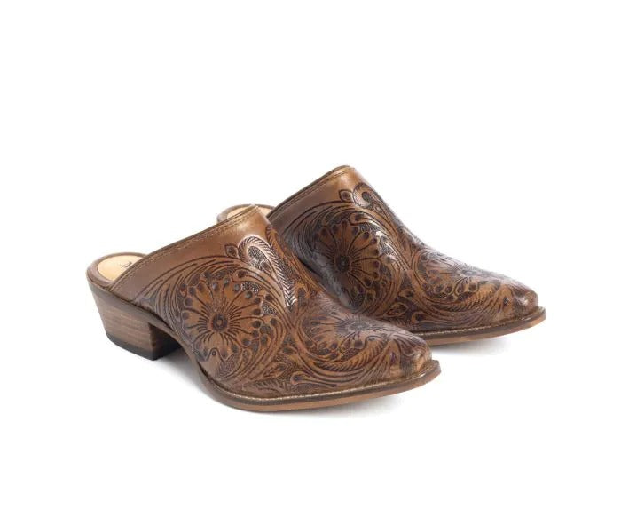 Myra Bag: S-10613 "Valeria Hand-Tooled Mules"