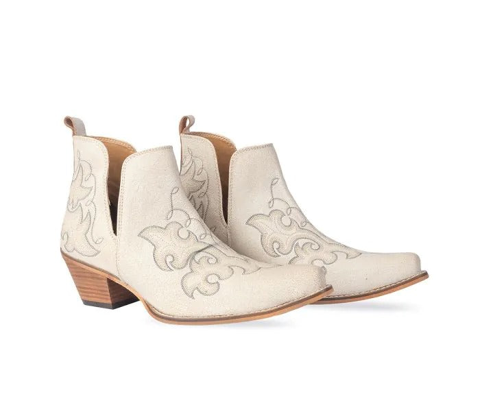 Myra Bag: S-10621 "La Ponderosa Booties in Ivory Suede"