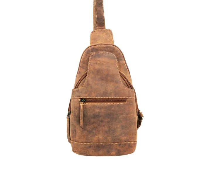 Myra Bag: S-10649 "Western Fork Sling Bag in Camel"