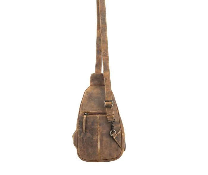 Myra Bag: S-10649 "Western Fork Sling Bag in Camel"