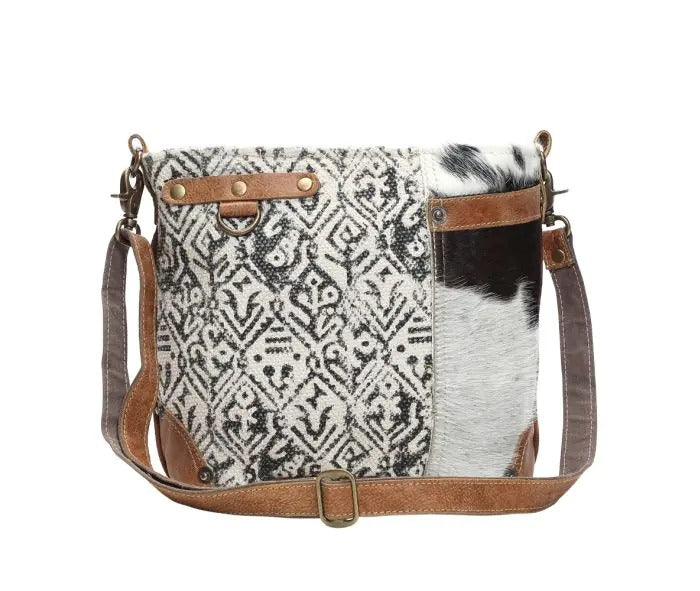 Myra Bag: S-1129 "Hair On & Cotton Rug Shoulder Bag"