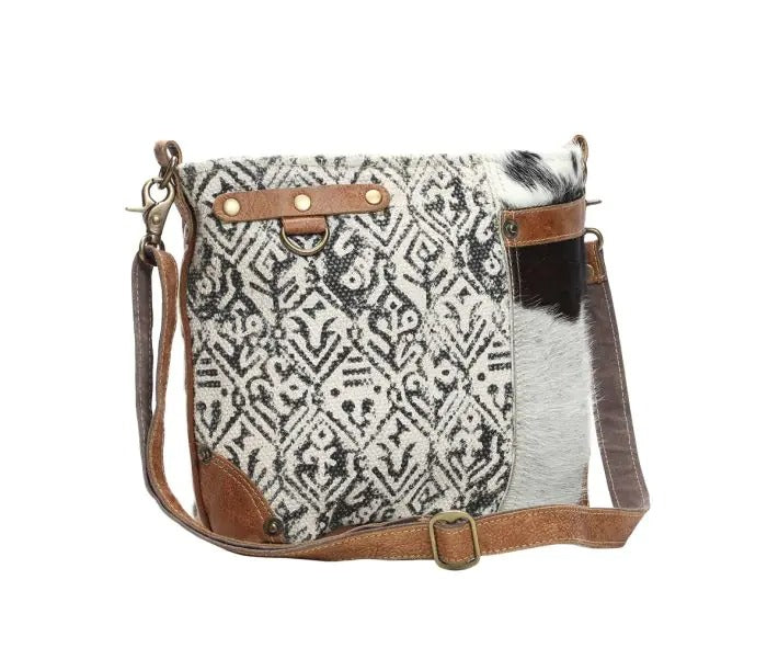 Myra Bag: S-1129 "Hair On & Cotton Rug Shoulder Bag"