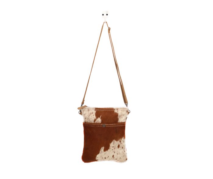 Myra Bag: S-1425 "White & Cocoa Small Crossbody Bag"