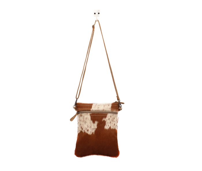 Myra Bag: S-1425 "White & Cocoa Small Crossbody Bag"