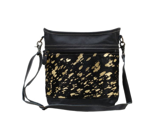 Myra Bag: S-2566 "GOLDEN BEACONS LEATHER & HAIRON BAG"