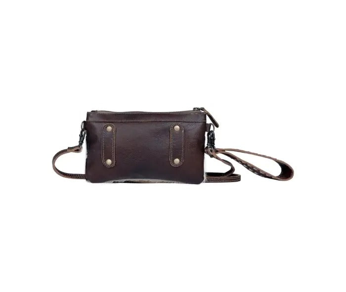 Myra Bag: S-3304 "Specked Hair-On Hide Belt Bag & Wristlet"