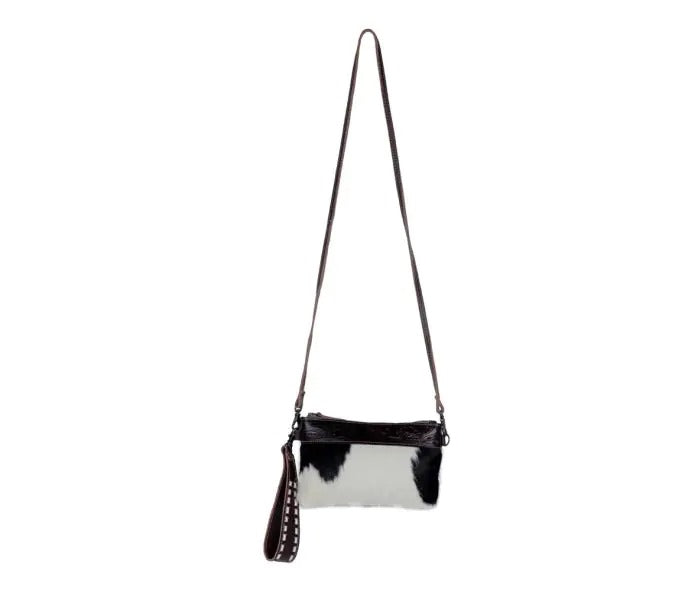 Myra Bag: S-3304 "Specked Hair-On Hide Belt Bag & Wristlet"