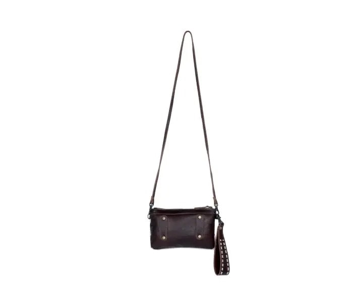 Myra Bag: S-3304 "Specked Hair-On Hide Belt Bag & Wristlet"