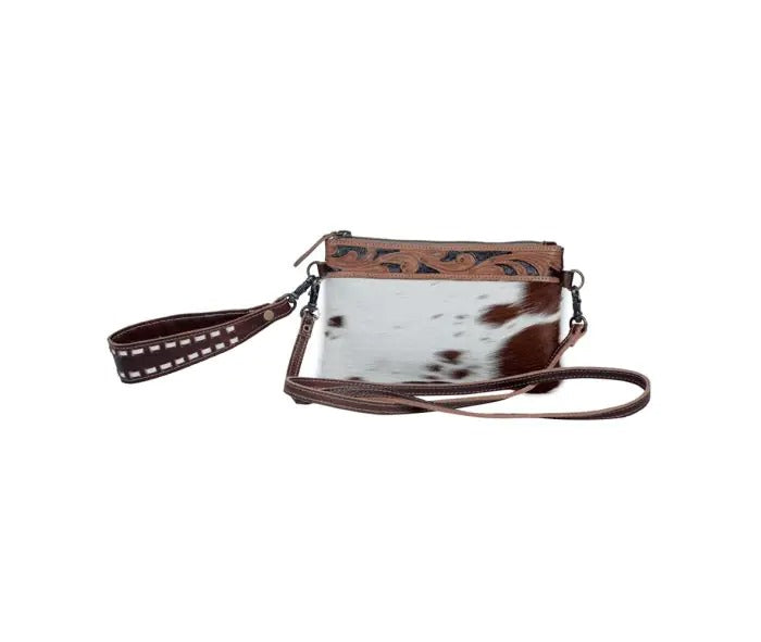 Myra Bag: S-3305 "Streaks Delight Hair-On Hide Belt Bag & Wristlet"