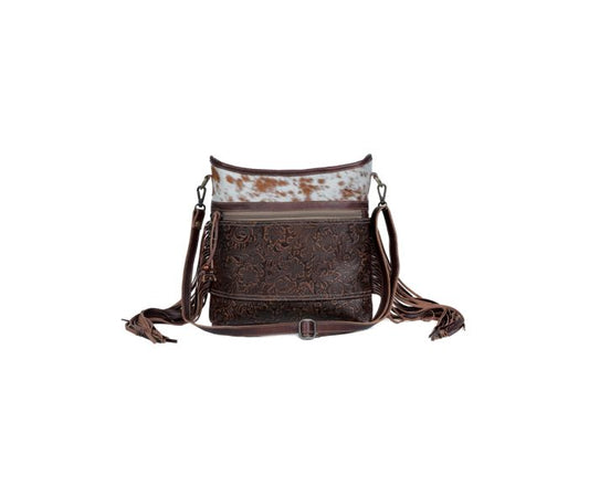 Myra Bag: S-3342 "Classic Etchings Leather & Hair On Bag"