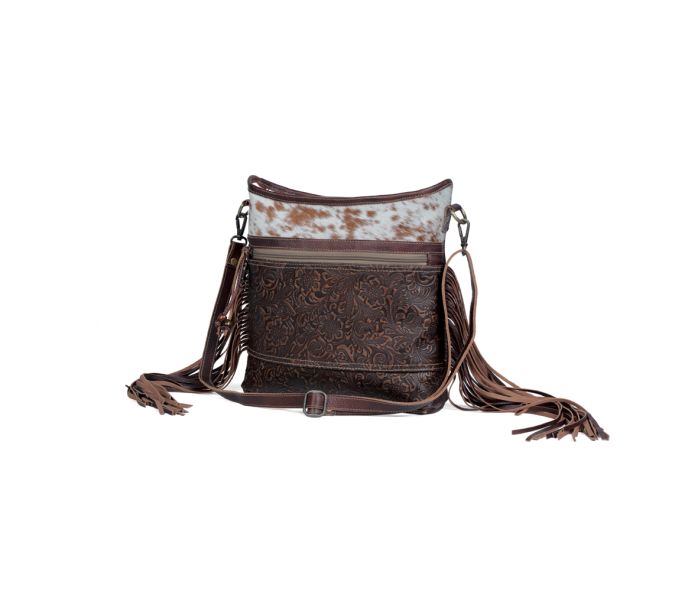 Myra Bag: S-3342 "Classic Etchings Leather & Hair On Bag"