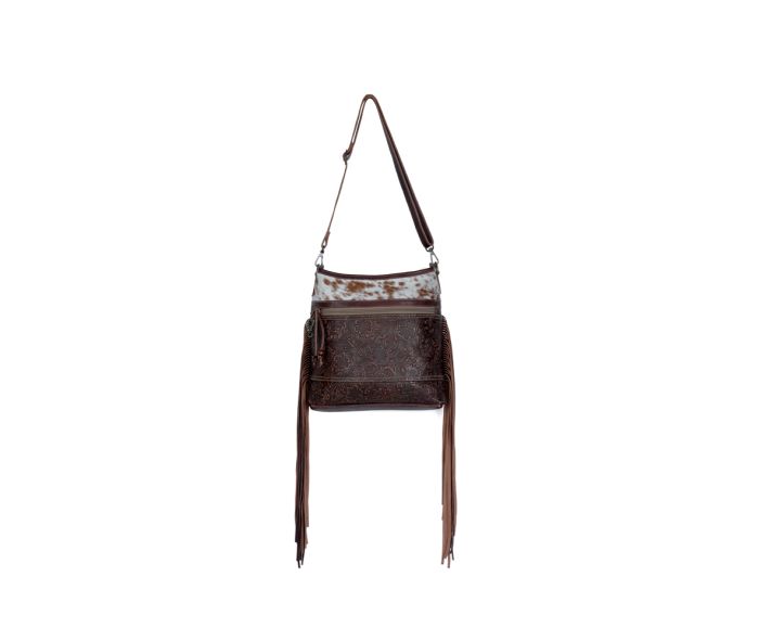 Myra Bag: S-3342 "Classic Etchings Leather & Hair On Bag"