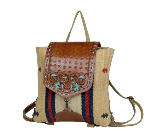 Myra Bag: S-3392 "Lucent Hand-Tooled Backpack Bag"