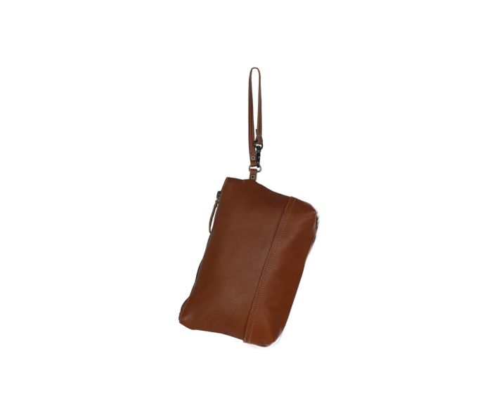 Myra Bag: S-3402 "Blossomy Affair Leather & Hair On Wristlet"