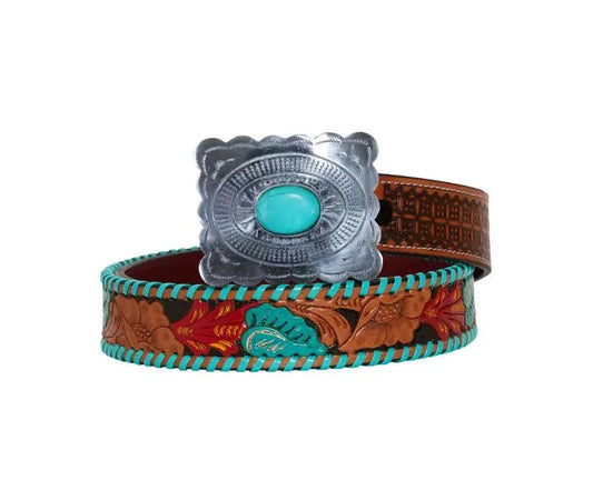 Myra Bag: S-3842 "Tropical Forest Hand-Tooled Leather Belt"