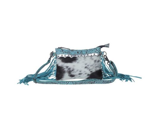 Myra Bag: S-3951 "Exotic Azure Leather & Hair On Bag"