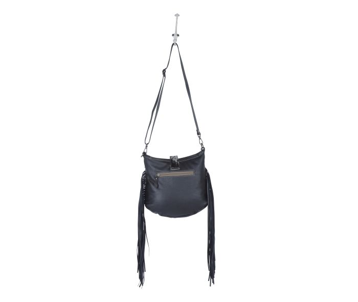 Myra Bag: S-3981 "Sapphire Vines Leather & Hair On Bag"