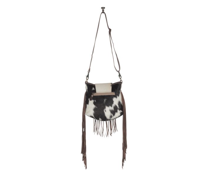 Myra Bag: S-4345 "Russet Fringe Leather & Hair On Bag"