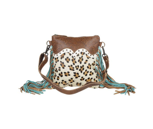 Myra Bag: S-4414 "Earth Prints Leather & Hair On Bag"