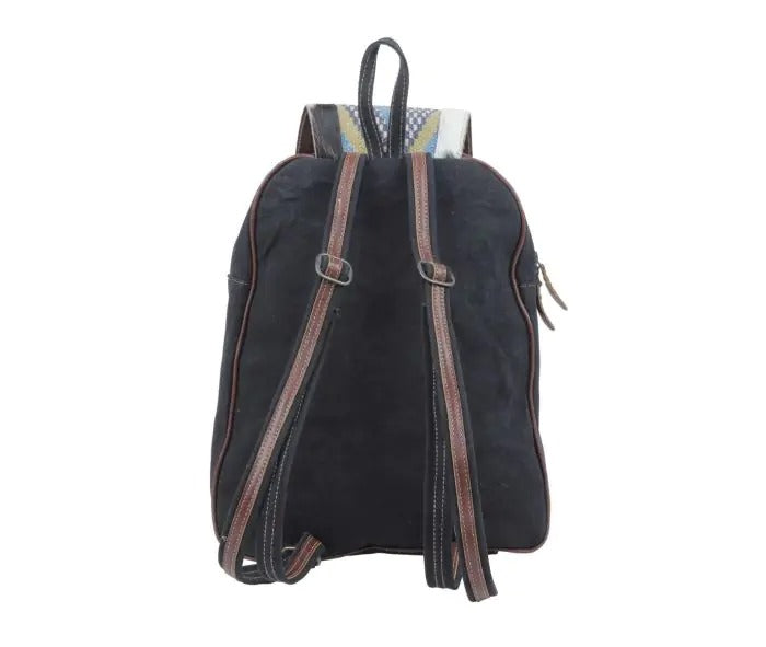 Myra Bag: S-4735 "Couver Hand-Tooled Leather Hair-On Hide Rug Backpack Bag"