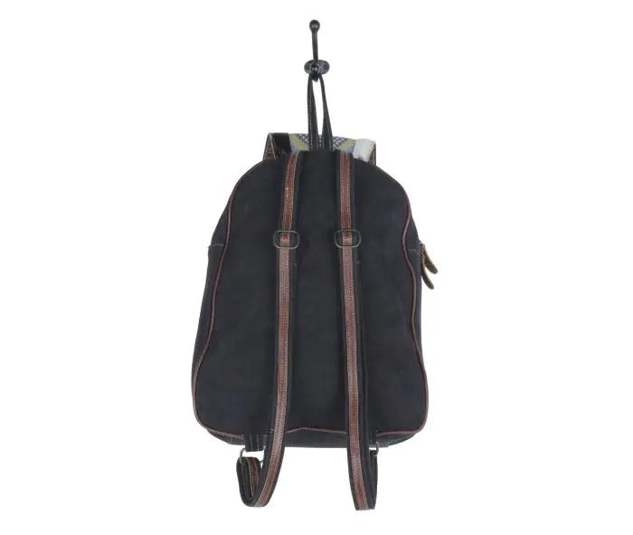 Myra Bag: S-4735 "Couver Hand-Tooled Leather Hair-On Hide Rug Backpack Bag"