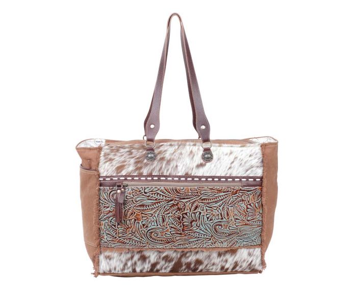 Myra Bag: S-5214 "Juniper Canvas & Hair On Weekender Bag"