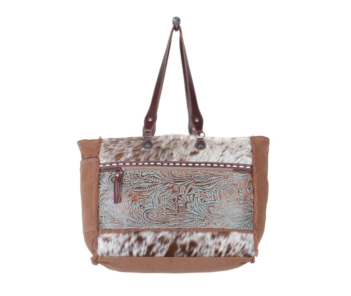 Myra Bag: S-5214 "Juniper Canvas & Hair On Weekender Bag"