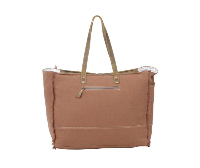 Myra Bag: S-5228 "Salt N Pepper Canvas & Hair On Weekender Bag"