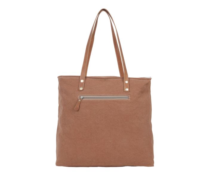 Myra Bag: S-5233 "Oakley Specks Canvas & Hair On Tote Bag"