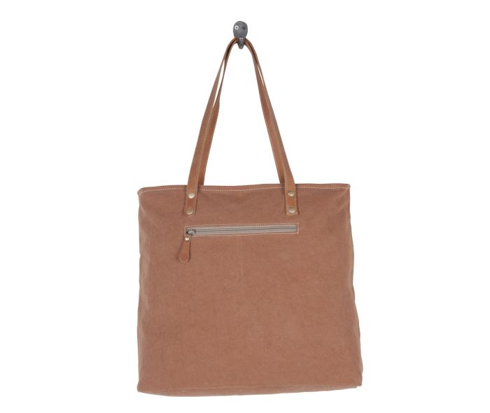 Myra Bag: S-5233 "Oakley Specks Canvas & Hair On Tote Bag"