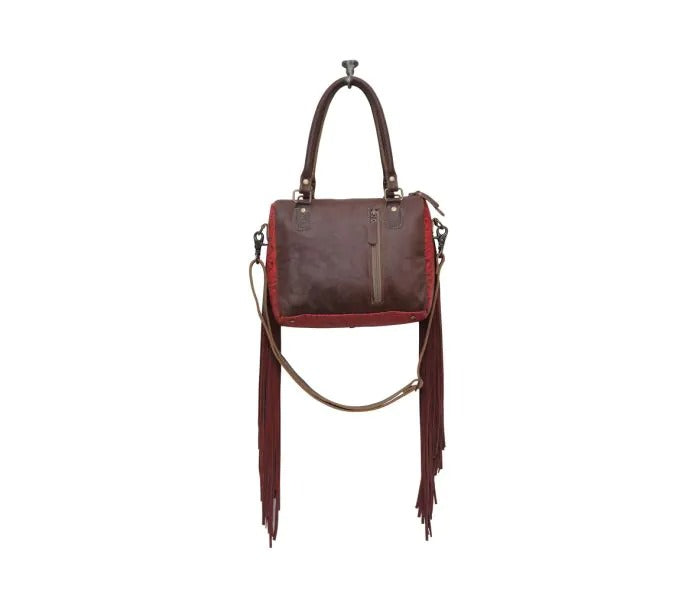 Myra Bag: S-5646 "Blood Currant Fringed Concealed Carry Shoulder Bag"