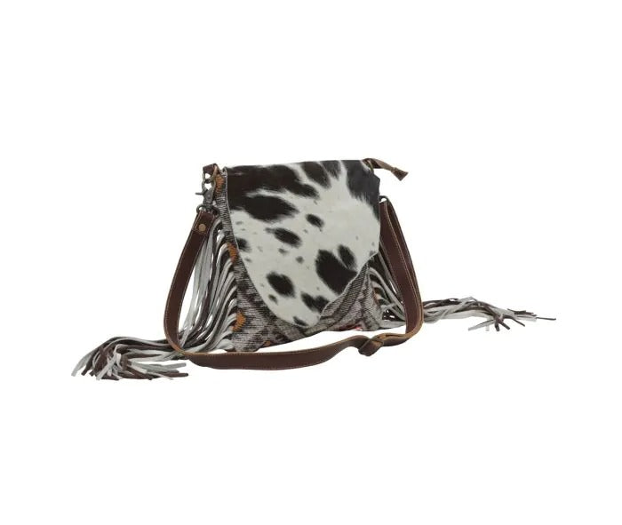 Myra Bag: S-5662 "BW Flames Fringed Concealed Carry Crossbody Bag"