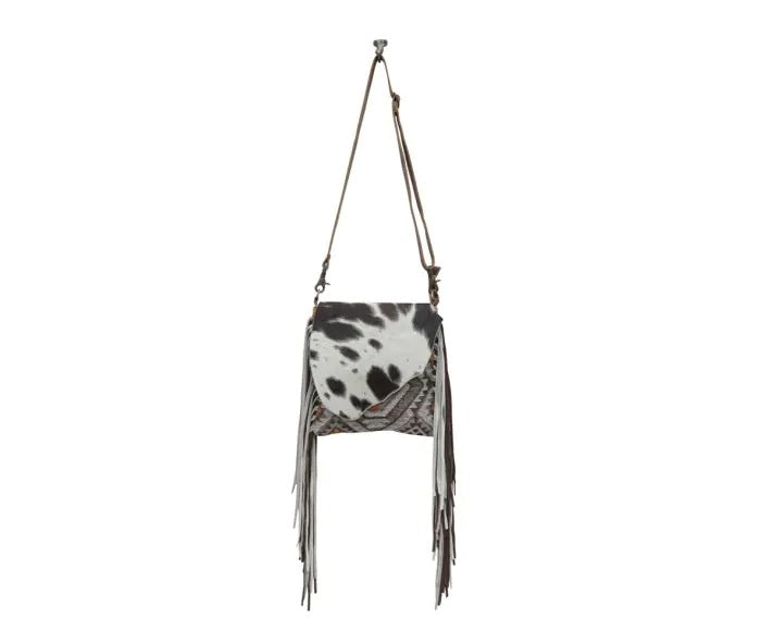 Myra Bag: S-5662 "BW Flames Fringed Concealed Carry Crossbody Bag"