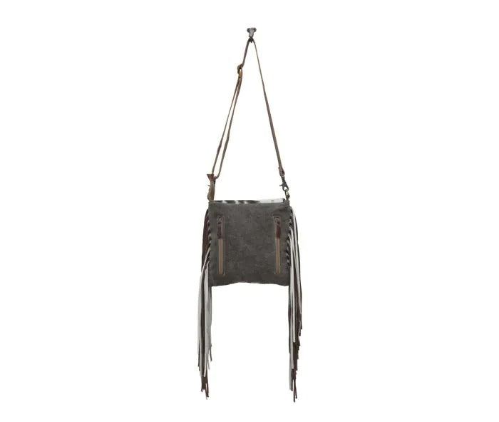 Myra Bag: S-5662 "BW Flames Fringed Concealed Carry Crossbody Bag"