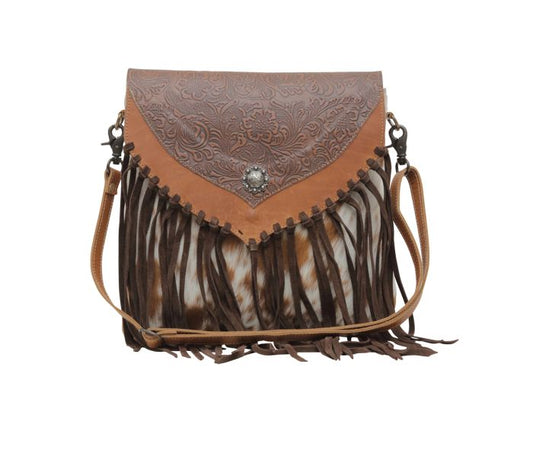 Myra Bag: S-5744 "Stereotype Leather & Hair On Crossbody Bag"