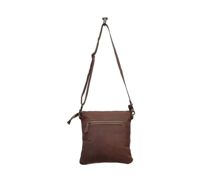 Myra Bag: S-5753 "Hazelnut Touch Canvas & Hairon Shoulder Bag"