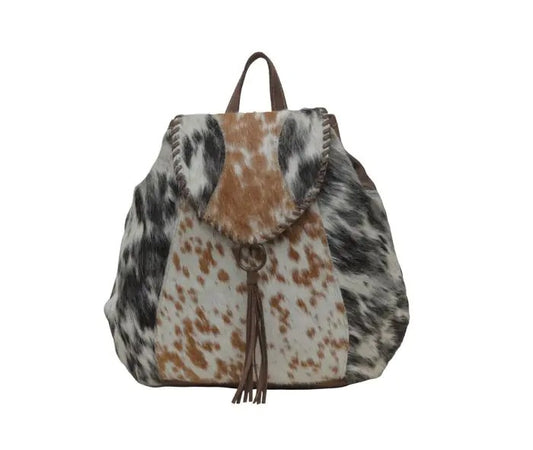 Myra Bag: S-5754 "Dove Felt Leather & Hair-On Backpack Bag"