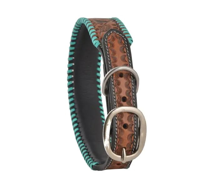 Myra Bag: S-5756 "Full Bloom Hand-Tooled Leather Dog Collar"